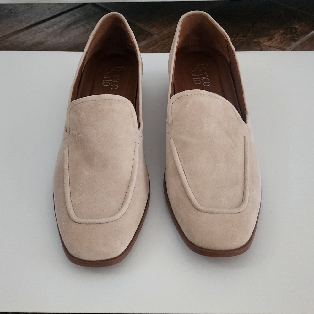 Franco Sarto Clarise Beige Suede Loafers